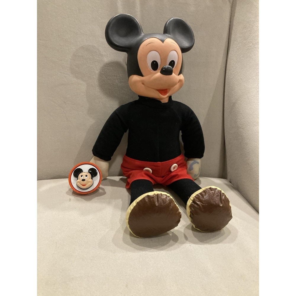 Vintage Mickey Mouse Bundle - 22" Marching Mickey Doll & GE Mickey‎ Nightlight